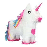 Piñata 3D de licorne colorée et rose de 35 cm