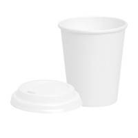 Gobelets de 350 ml en carton blanc avec couvercle perforé - 25 unités