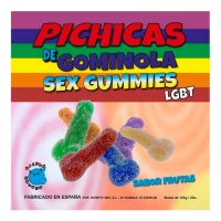 Bonbons gélifiés en forme de pénis aux couleurs LGBT avec sucre - 125 gr