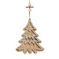 Pendentif d'arbre de Noël en bois de 12 cm