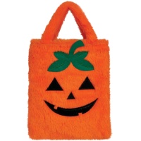 Sac en forme de citrouille en peluche de 23 x 19 cm