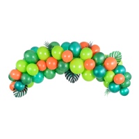 Guirlande de ballons verts et oranges de 2 m - PartyDeco - 61 unités