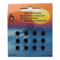 Boutons pression de 0,6 cm noir - Pony - 12 paires