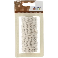 Bobine de ficelle en coton blanc de 2,5 mm de 25 m