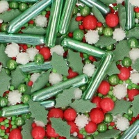 Vermicelles de Noël rouges et verts de 65 g - FunCakes