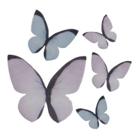 Gaufrettes de papillons assorties de 3 à 6 cm - Dekora - 79 pièces